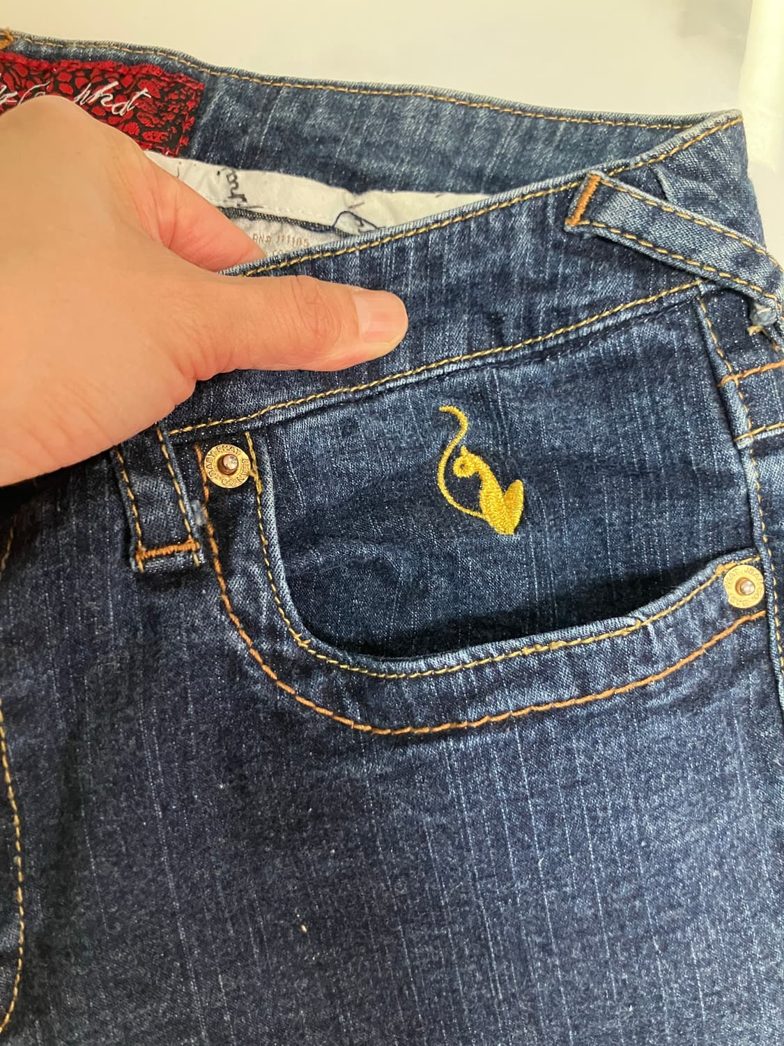 Babt Phat 베이비 펫 2000s Y2K 부츠컷 다크워시 청바지  상품이미지4