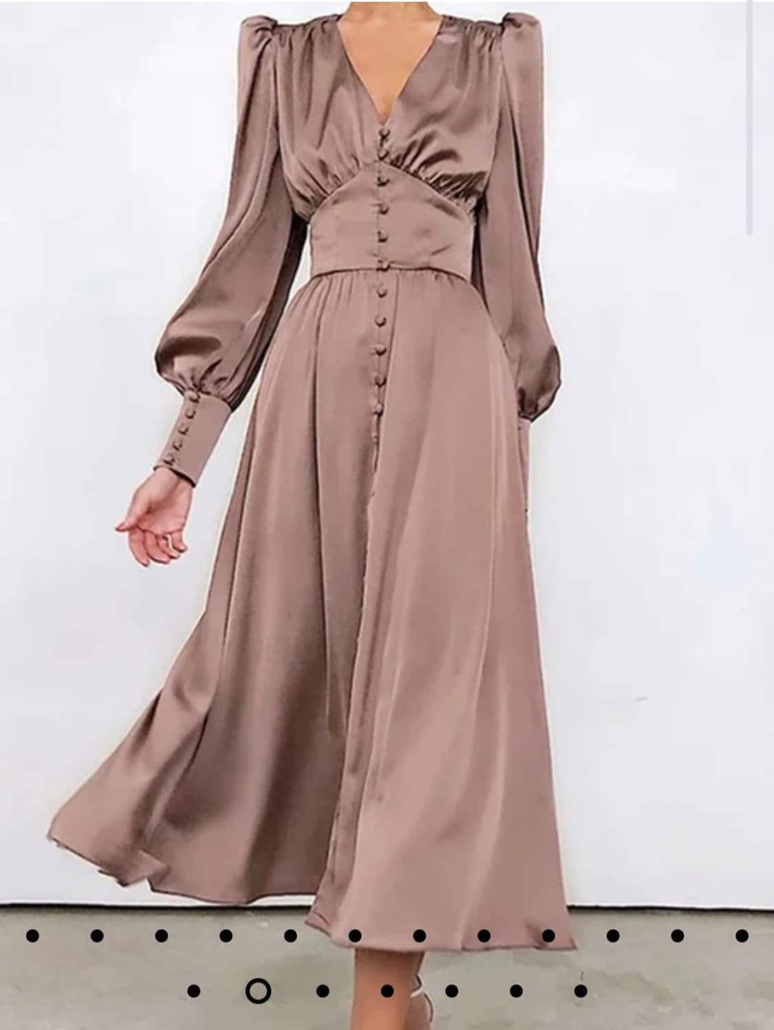 유럽무드 빈티지)브라운 하객룩 로맨틱모리걸 자라깔 스모크퍼프 롱원피스 상품이미지1