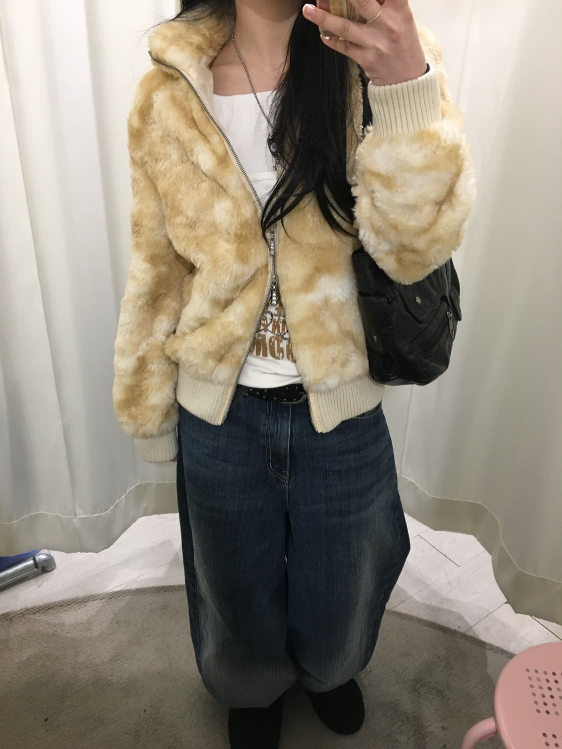 sky bomber two way fur zip-up 상품이미지3