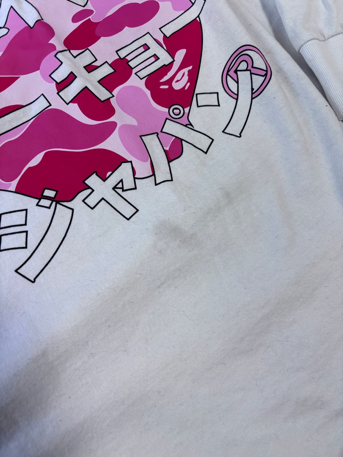 베이프 ABC 카모 재패니즈 레터스 롱슬리브 핑크카모 L 상품이미지7