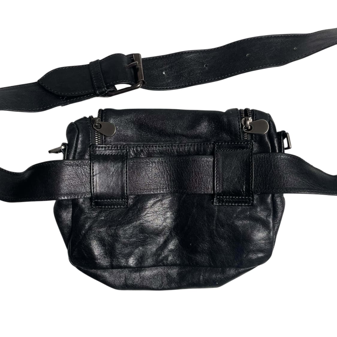 Y's 만다리나덕 맵 페인트 코팅 레더 벨트백 상품이미지5