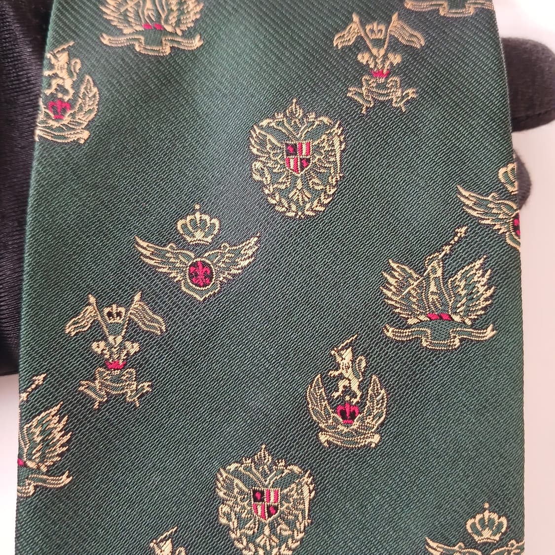 빈폴 실크 다크그린 엠블럼 패턴 넥타이 8.5cm A+등급 A18939
 상품이미지5