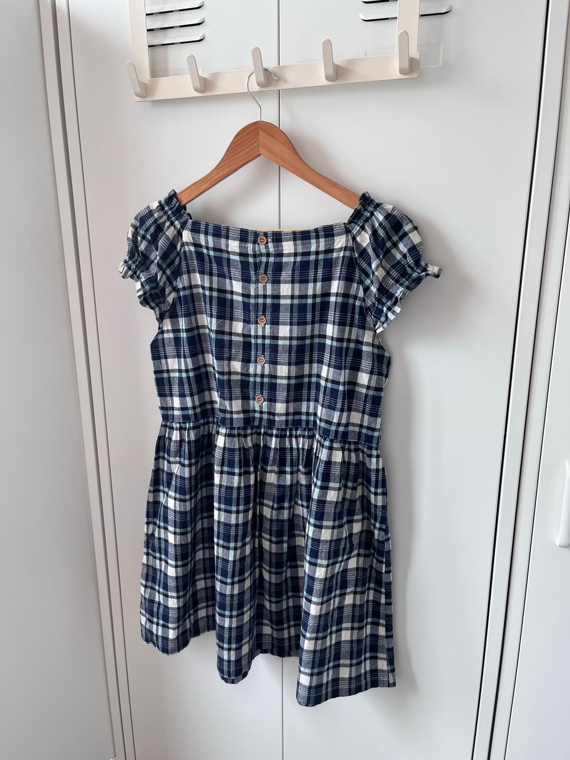 Natural memory 캡소매 체크 미니 원피스 상품이미지9