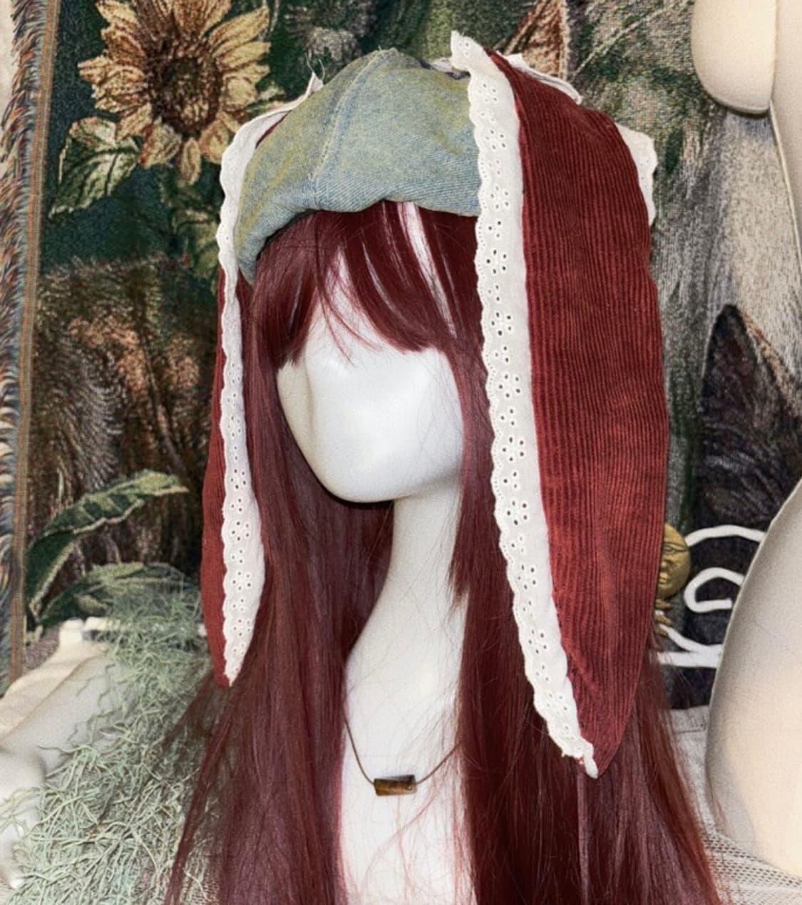 티엠디디케이 TMDDK 토끼 레이스 모자, 레이어드 스커트 빈티지 상품이미지5