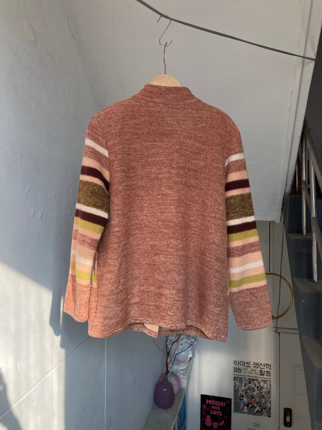 브릭 스트라이프 울 도톰 자켓 상품이미지6