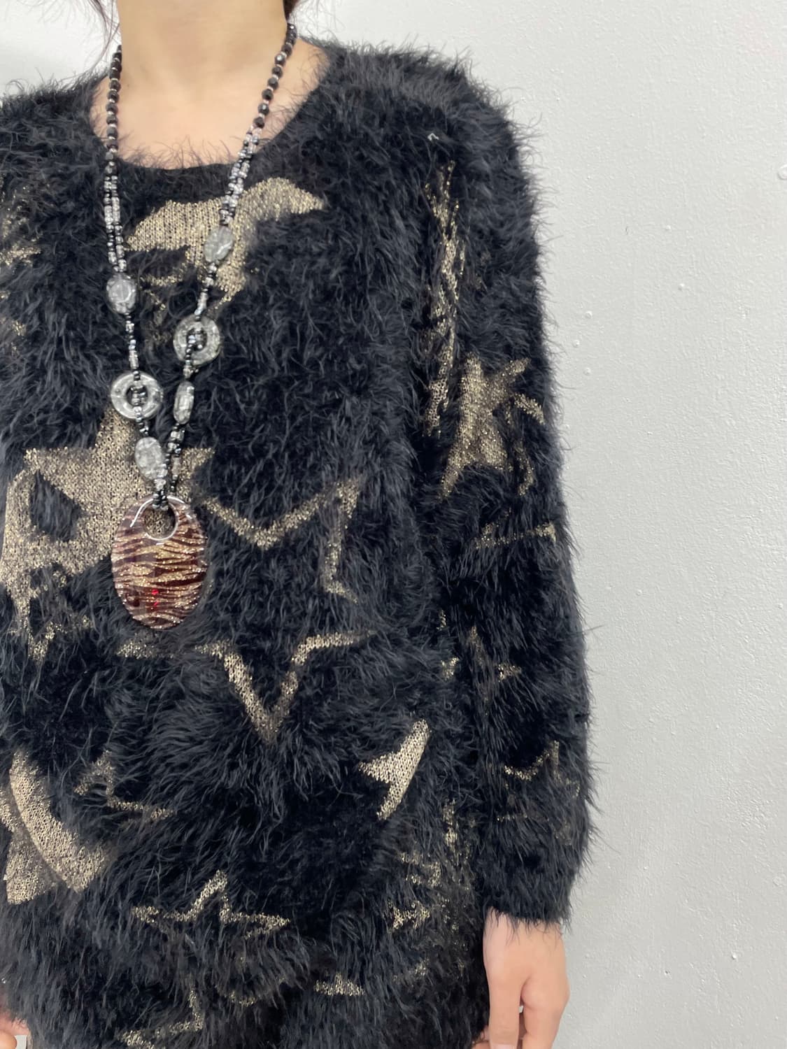 펑크 스타 헤어리 니트 상품이미지3