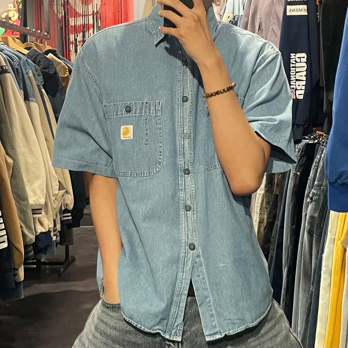 [IM] carhartt 칼하트 연청 데님 반팔셔츠 상품이미지2