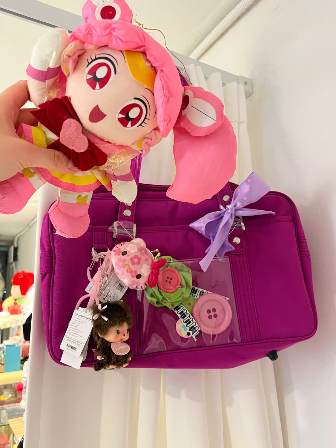 이스트보이 자주색 스쿨백 + 키링🍓 상품이미지4