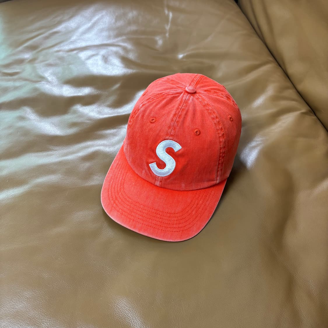 Supreme 슈프림 22fw 피그먼트 오렌지 S로고 6패널 볼캡 모자 상품이미지1