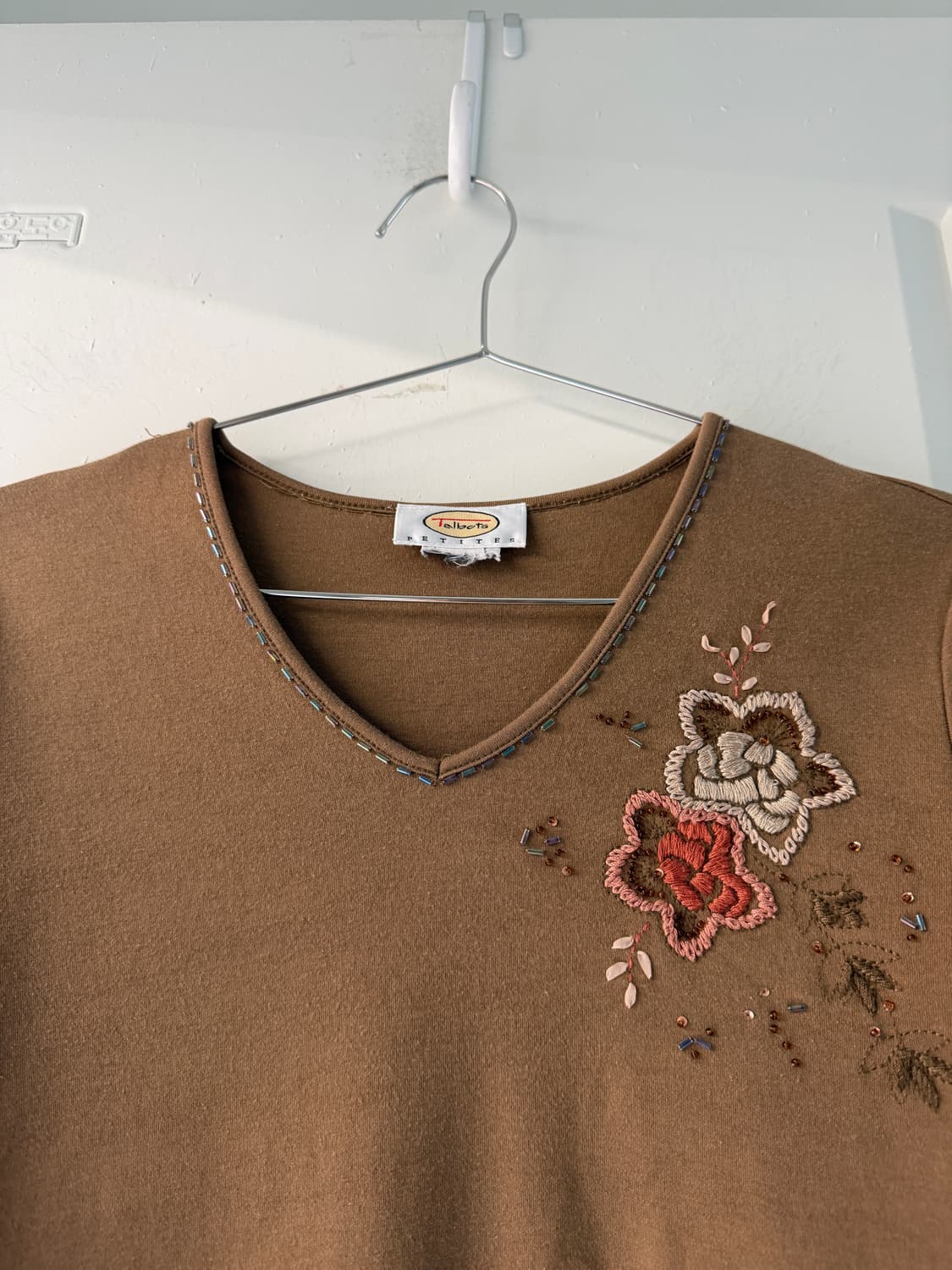 일본빈티지 자수 비즈 브이넥 상품이미지5