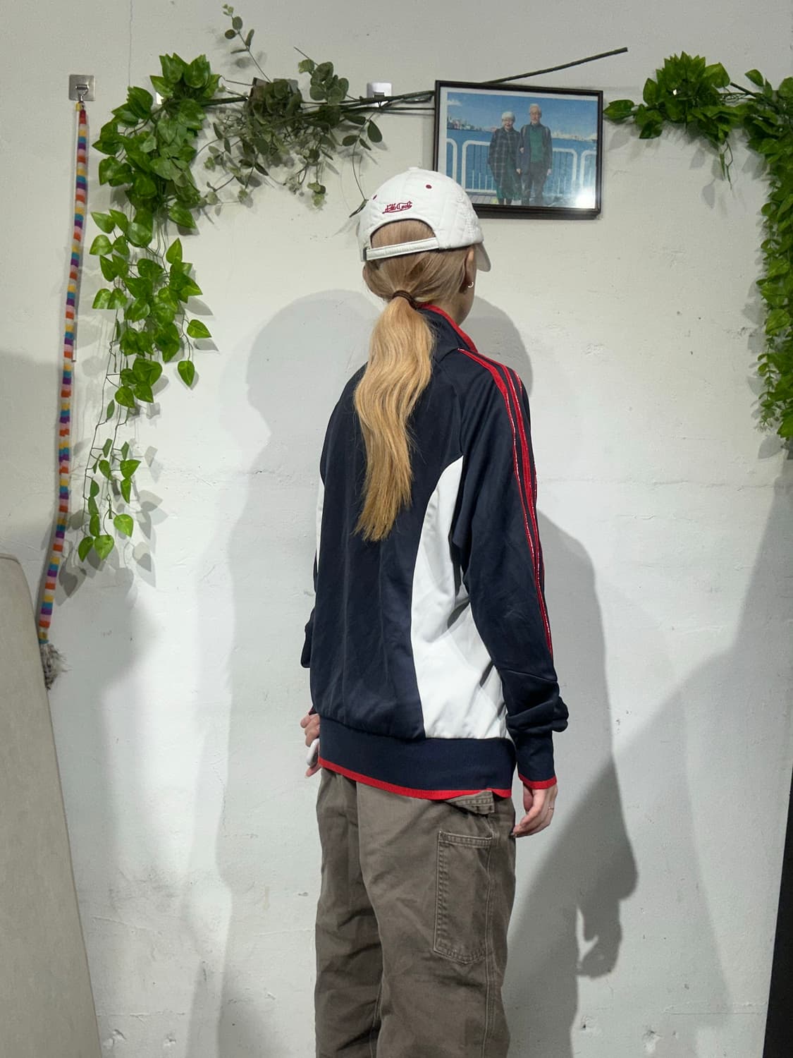 아디다스 네이비 레드 삼선 트랙탑 져지 L  상품이미지3