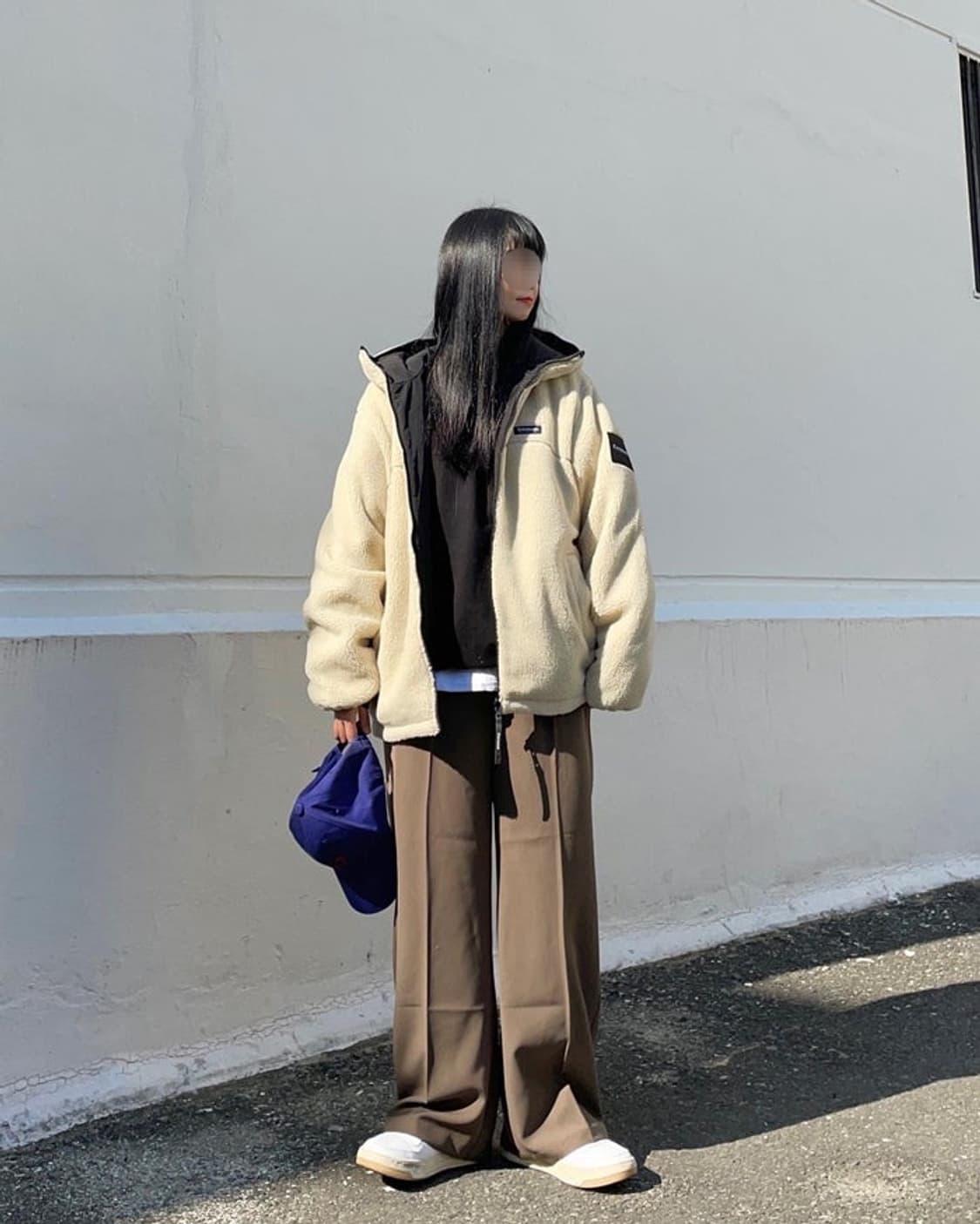 새제품L(105) 커버낫 리버시블 플리스 후리스 후드자켓 내츄럴 양면점퍼 상품이미지4