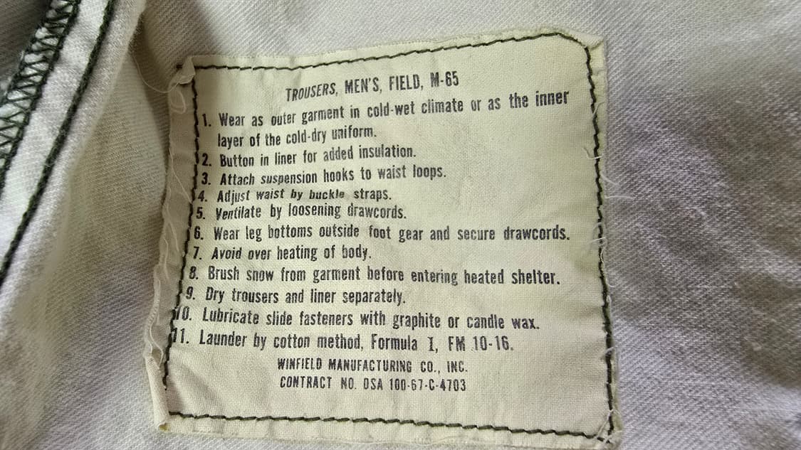 민트급 67년 오리지널 1세대 은색지퍼 M65 Trousers 카고팬츠 상품이미지7