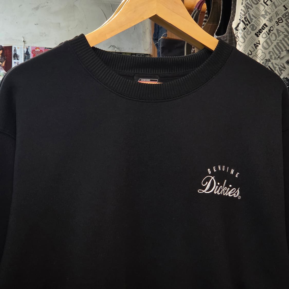 JPN 디키즈 빅로고 오버핏 블랙 맨투맨 상품이미지6