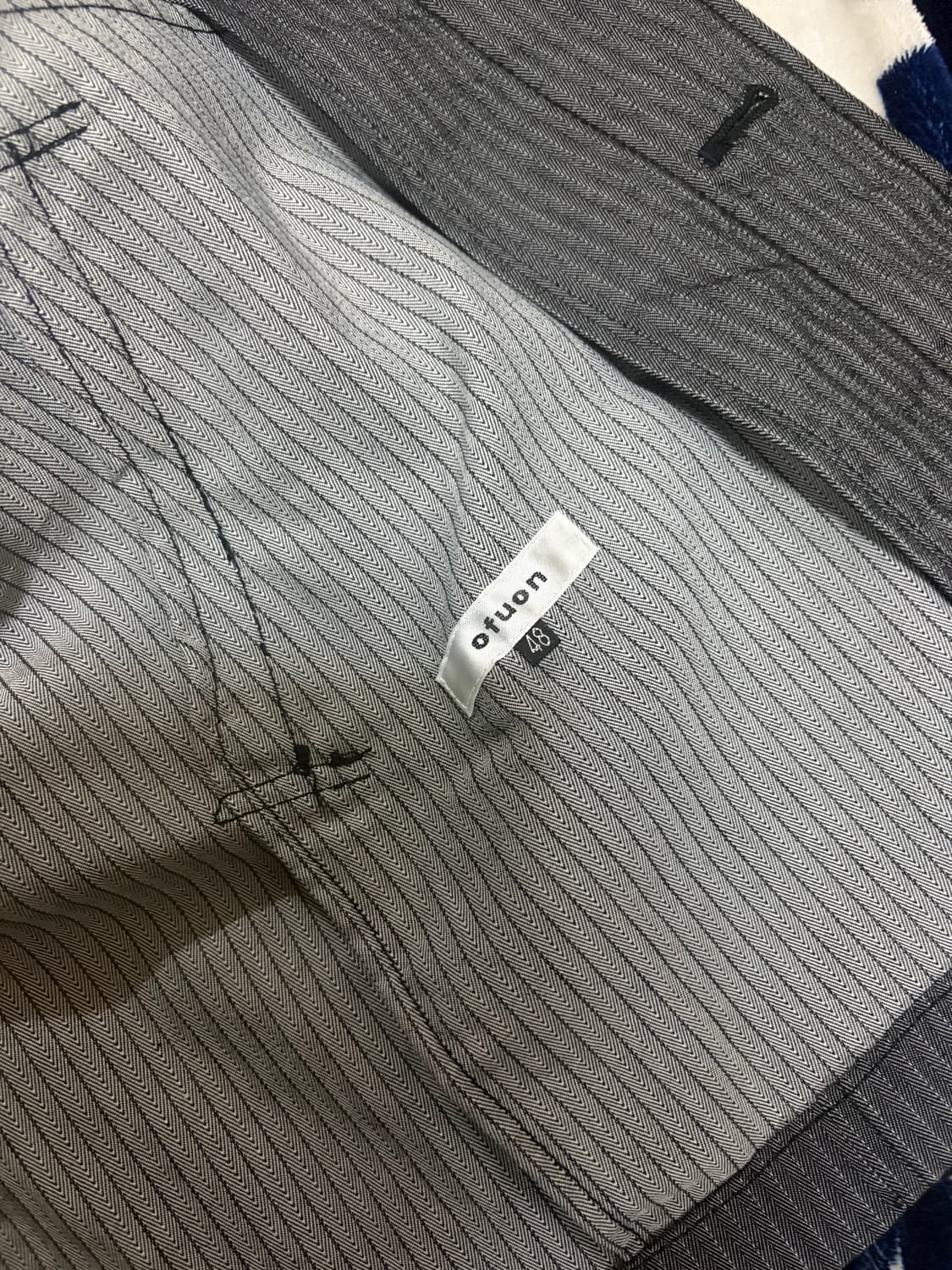 Ofuon 스탠드 카라 스트라이프 자켓 상품이미지5