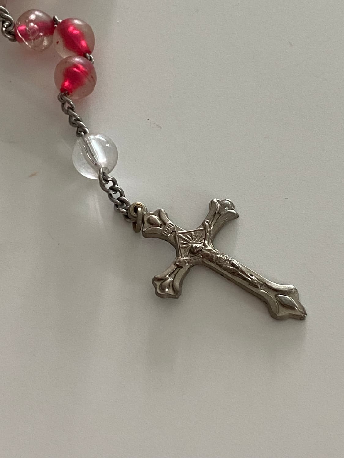 이태리 inri 빈티지 묵주 목걸이 엔젤룩 로사리오 핑크 상품이미지9