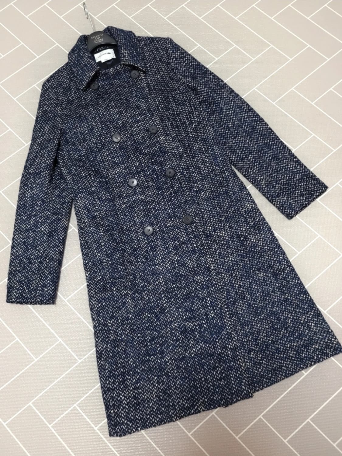 새상품) 라코스테 레귤러핏 더블버튼 울알파카 롱 코트36 (66) 상품이미지4