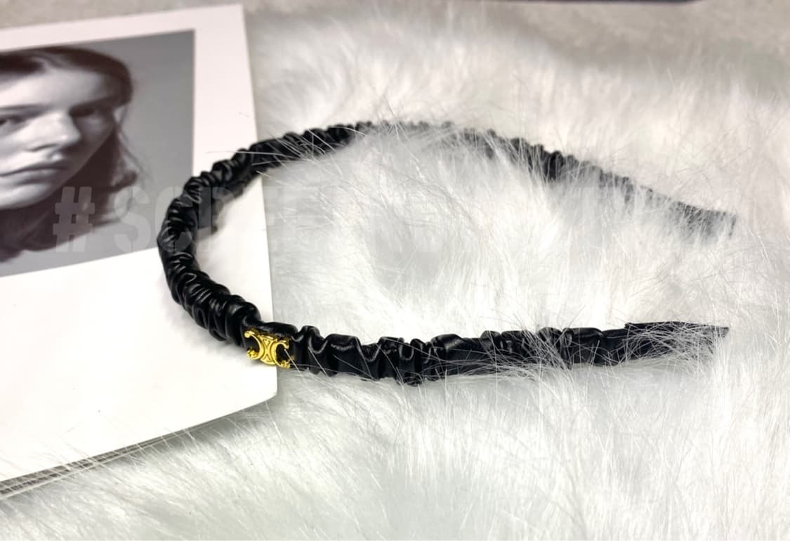 셀린느 레더 헤어밴드 블랙 상품이미지1