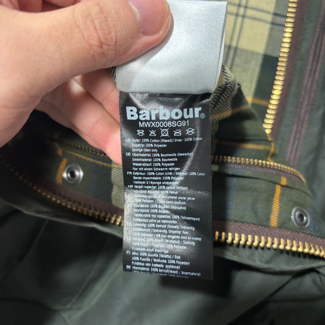 바버 보더 왁스 자켓 세이지 (38) 상품이미지8