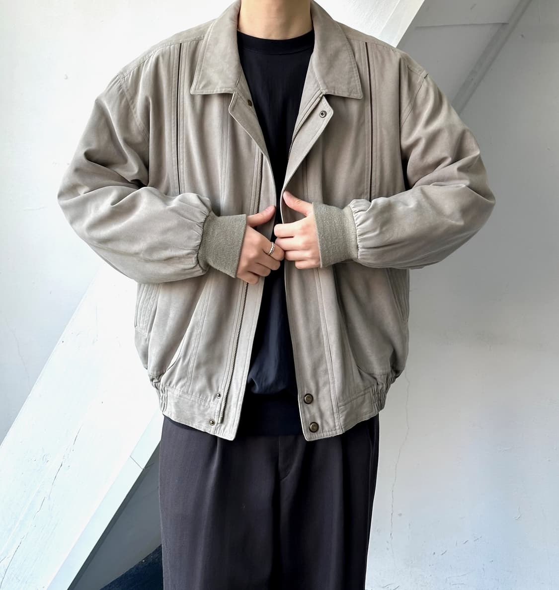 Soft fabric design blouson jacket 상품이미지8