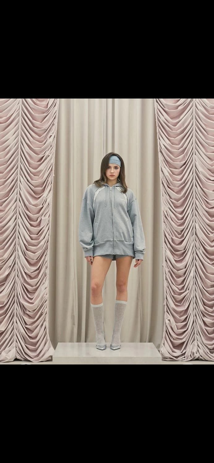 쓰리타임즈 Layered lace hoodie 상품이미지5