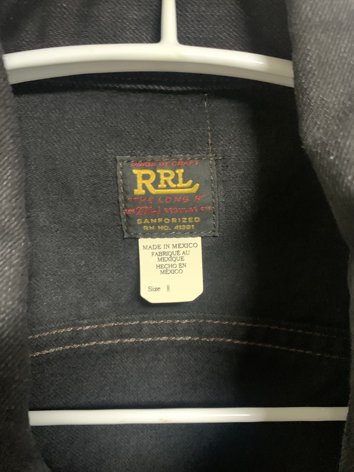 rrl lot271 흑청 트러커 m사이즈 판매합니다 상품이미지3
