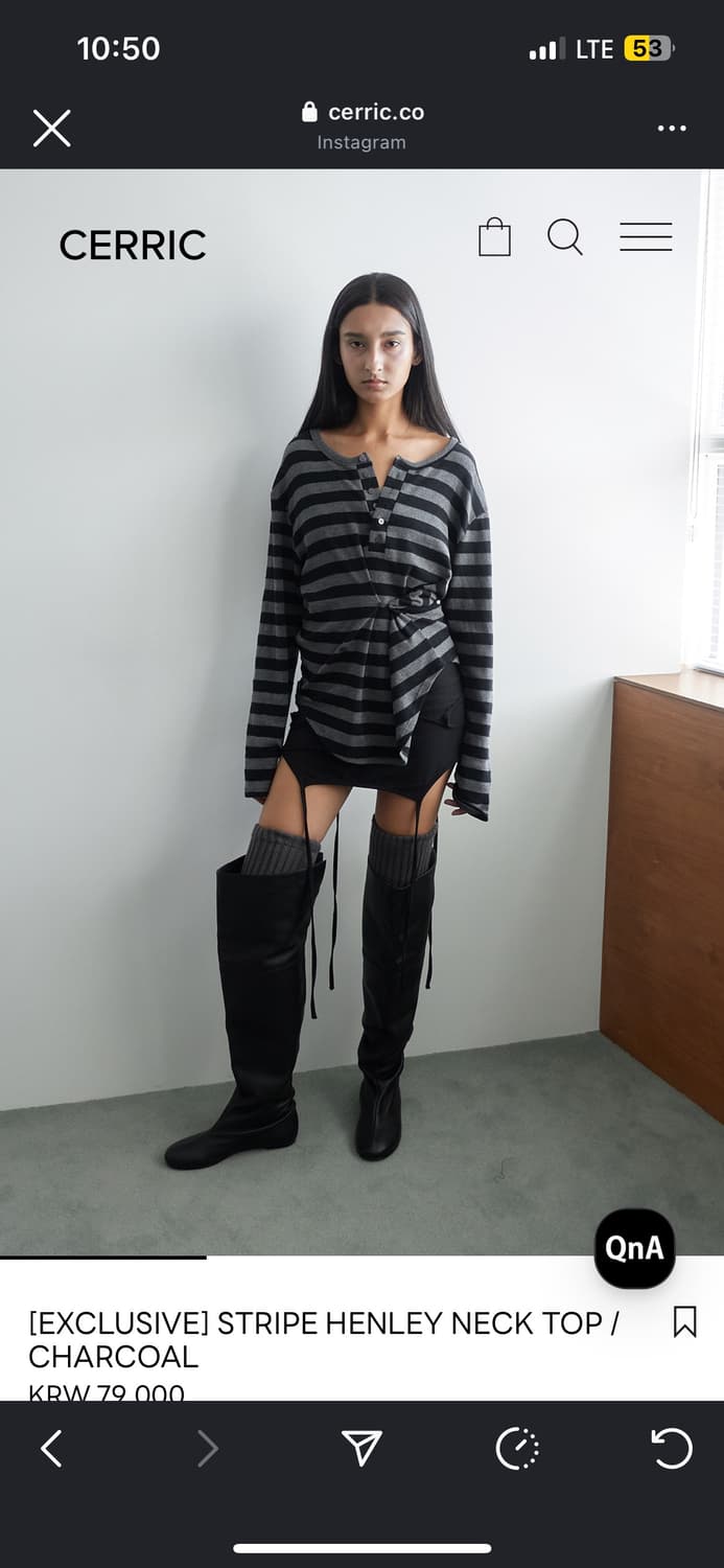 세릭cerric stripe henley top(exclusive) 상품이미지4