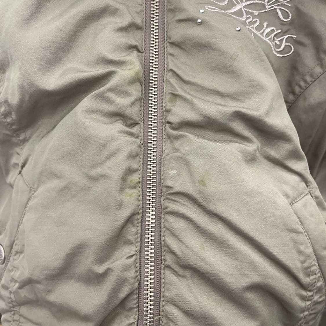 빈티지 Y2K 00's 대장급 올리브카키 항공점퍼 자켓 90 C07586 상품이미지9