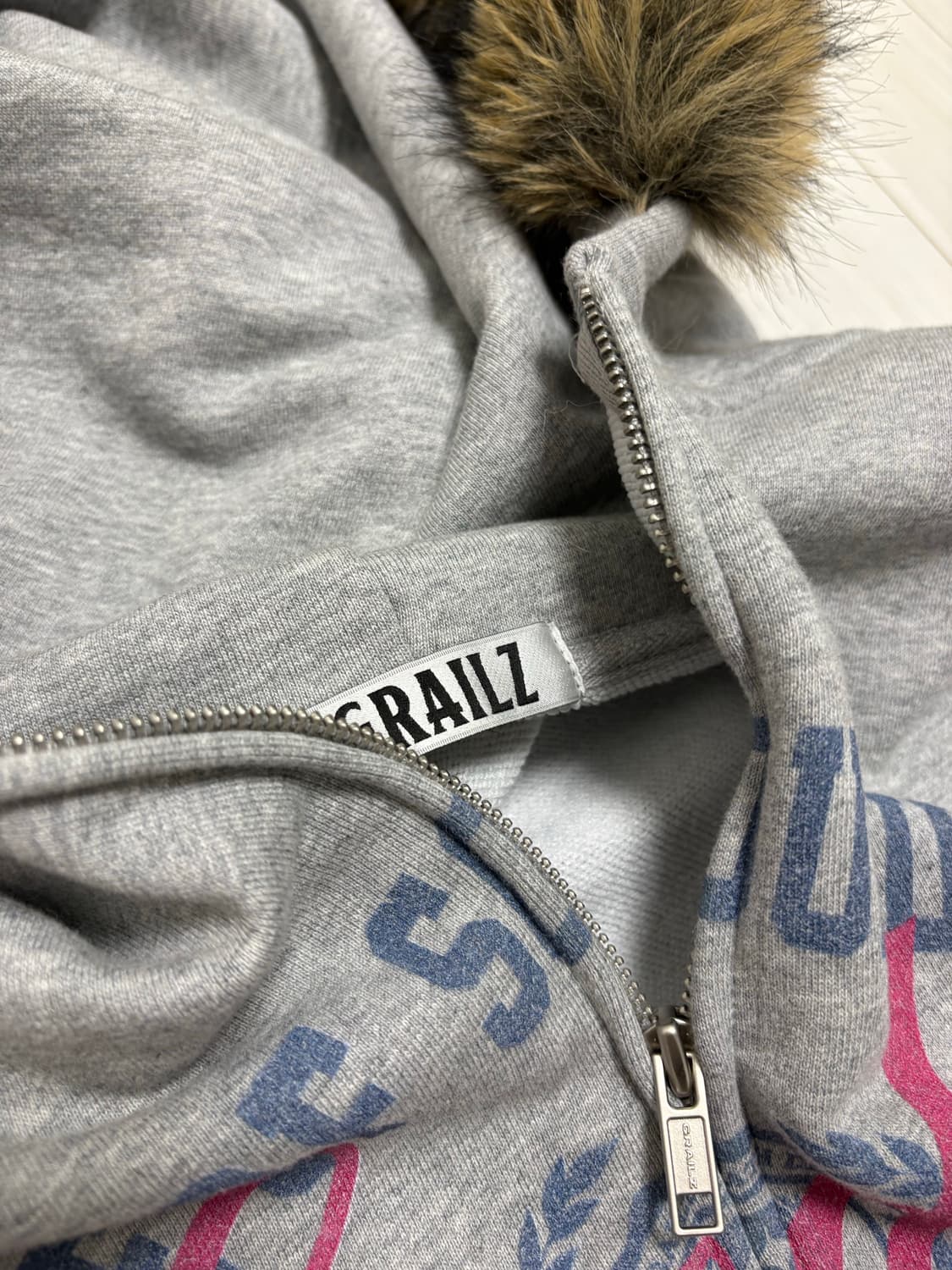 그레일즈 털 후드집업 그레이 상품이미지3