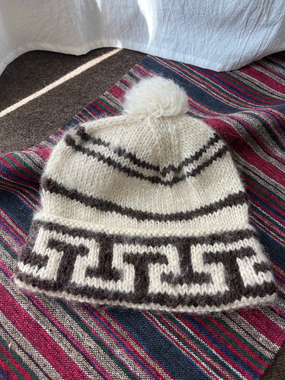 Vintage 코위찬 울니트 방울 모자  상품이미지3