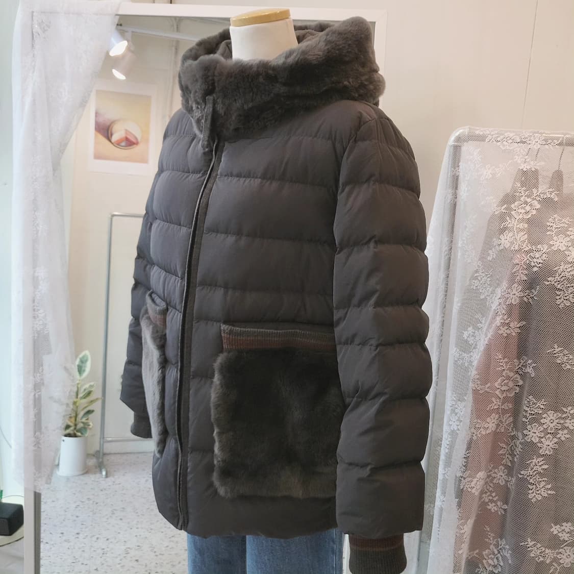 Kayesu 래핏퍼 구스다운 패딩 상품이미지1