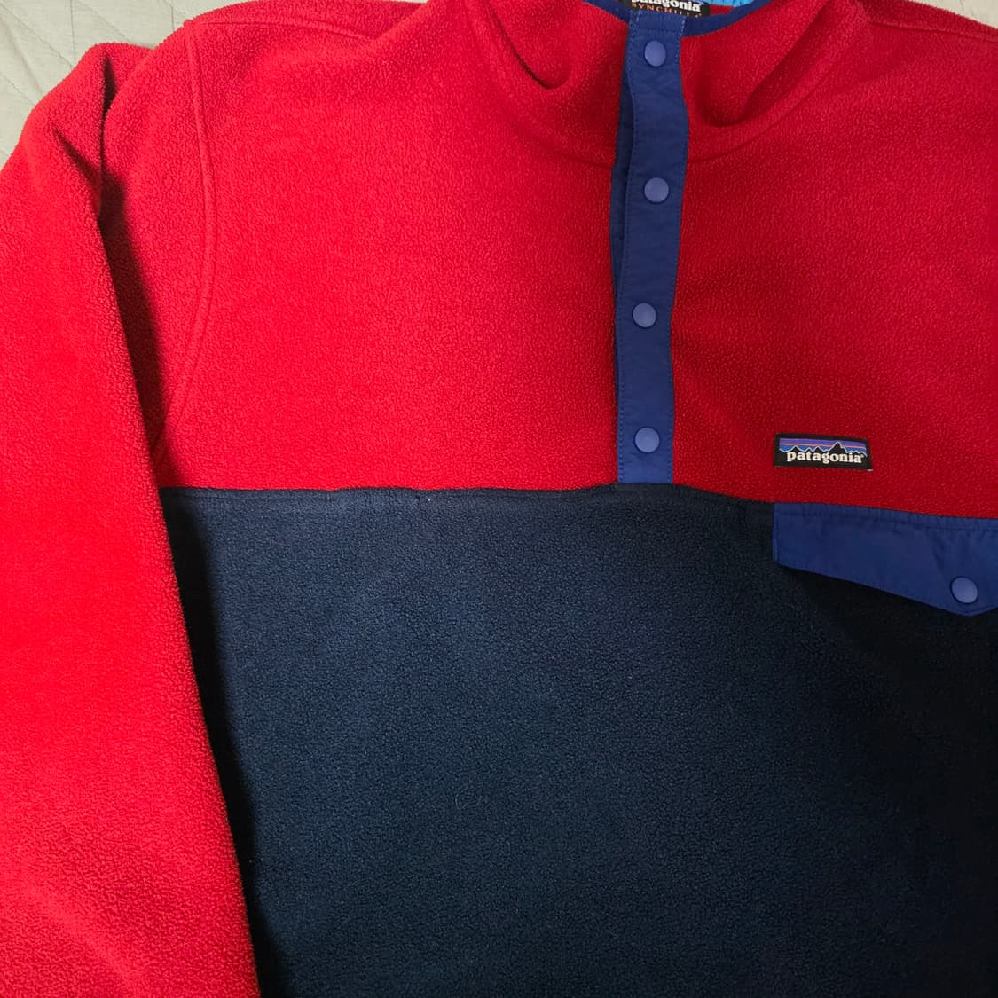 [XL] 빈티지 파타고니아 신칠라 후드 풀오버 레드/네이비 상품이미지3