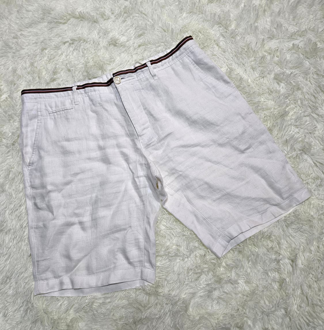자라(ZARA) 린넨 사이드라인 반바지 36~ 상품이미지1