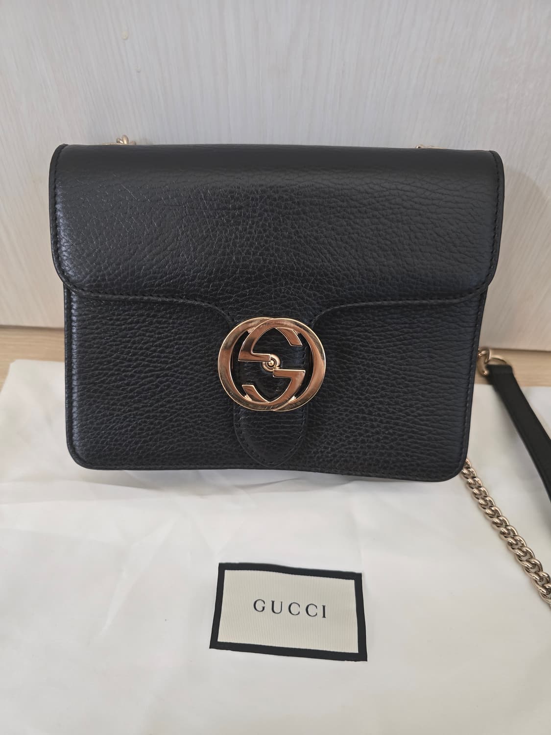 구찌 gg 인터로킹 블랙 체인백 크로스백 상품이미지1