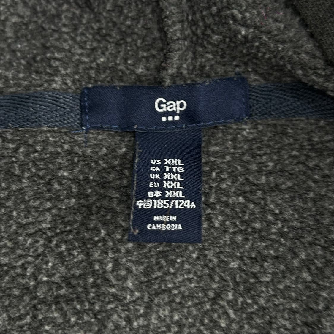 Gap 갭 네이비로고 차콜 기모 후드집업 상품이미지5