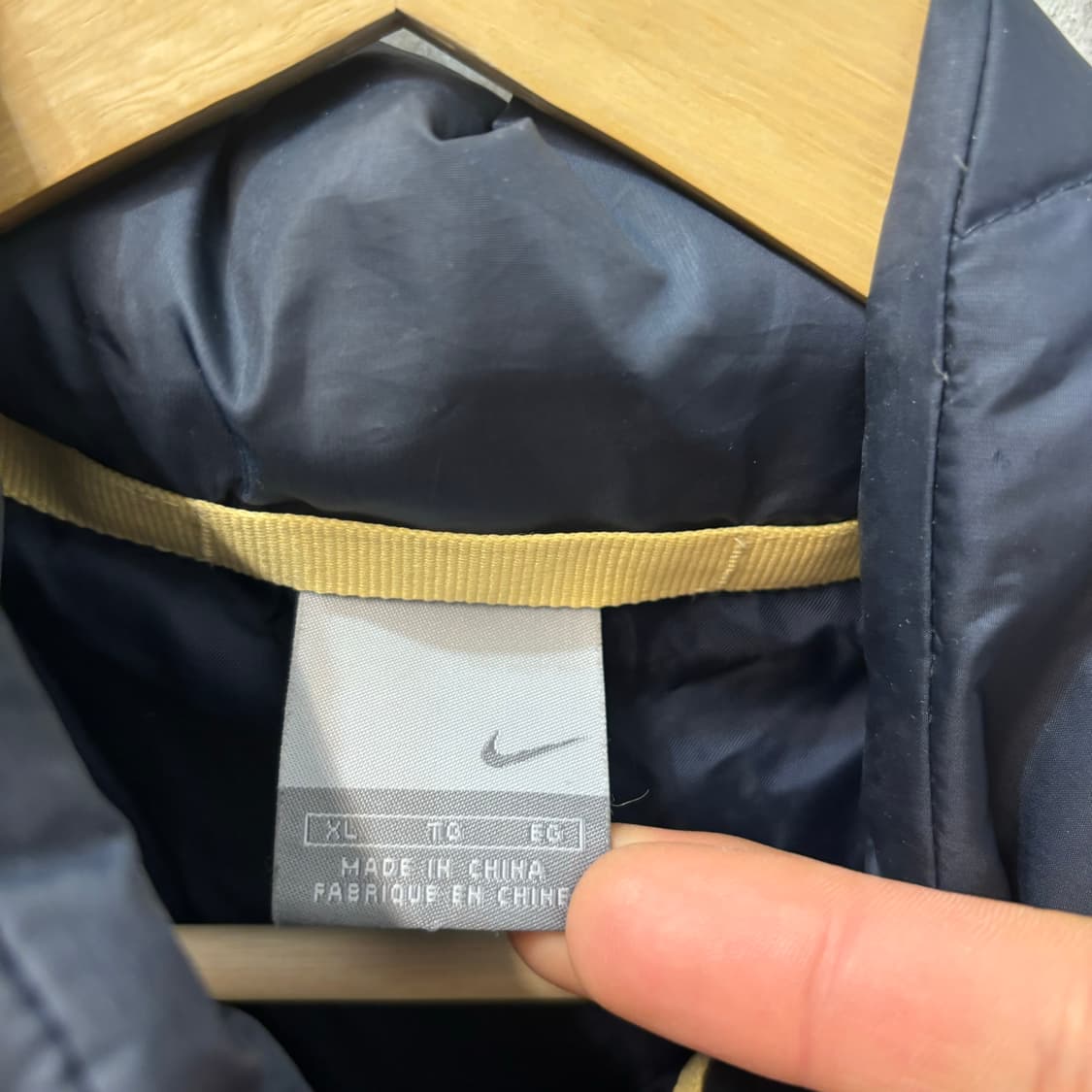 00s 나이키 올드스쿨 빈티지 네이비 패딩 자켓 XL 상품이미지6