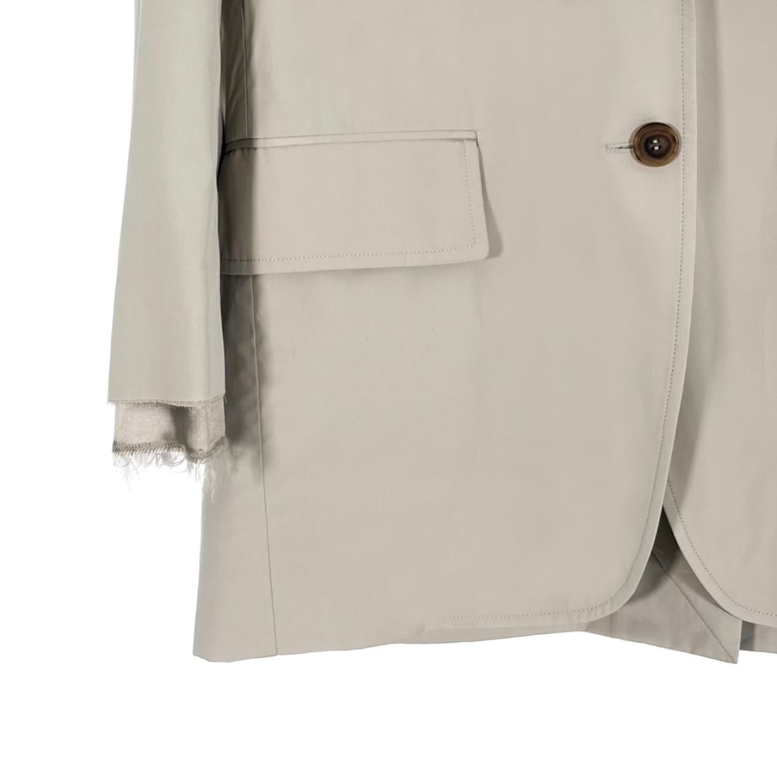 [38] 미우미우 24fw 여성 셔츠 레이어드 싱글 블레이저 자켓 베이지 상품이미지6