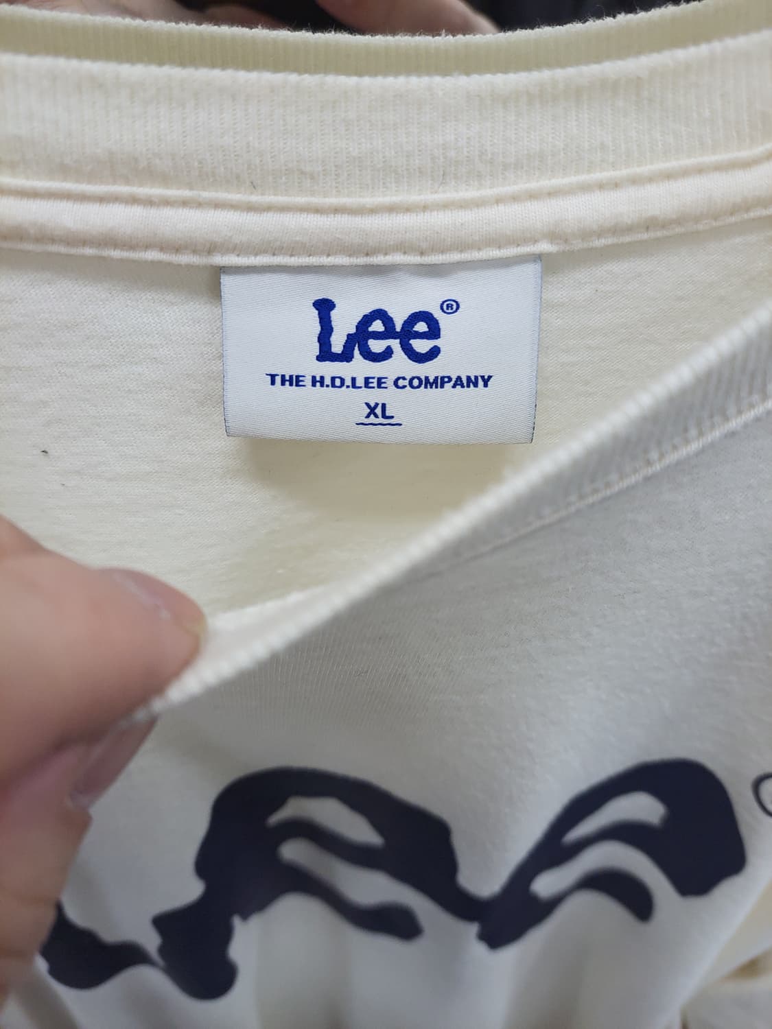 리 빅로고 연아이보리 반팔 xl 상품이미지3