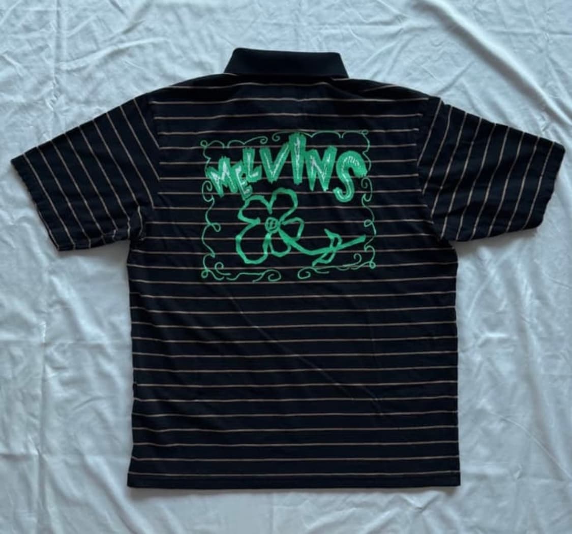 슈프림 x 멜빈스 스트라이프 숏슬리브 폴로 블랙 - 24SS 상품이미지5