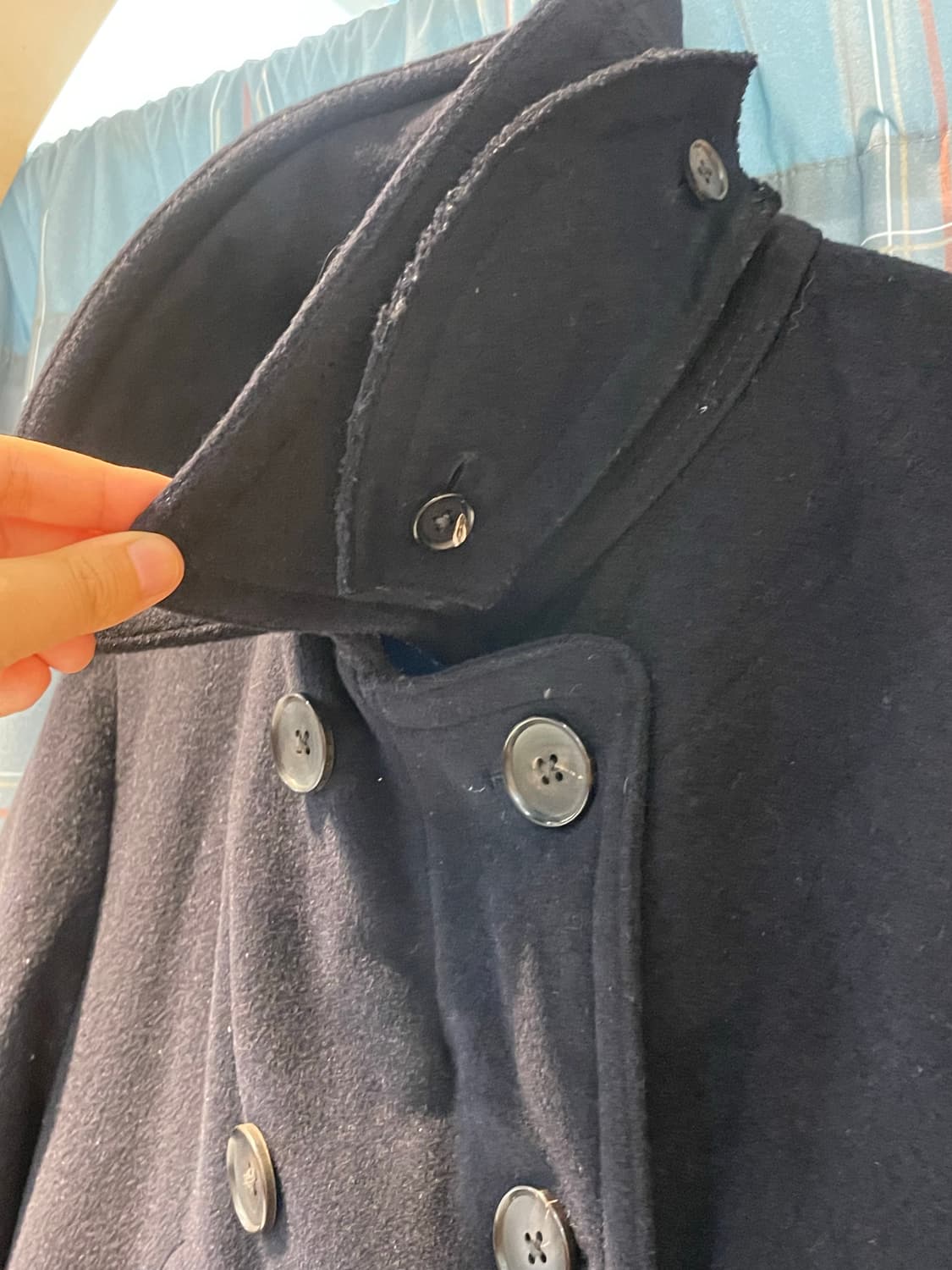 일본빈티지 네이비 더블코트 상품이미지4