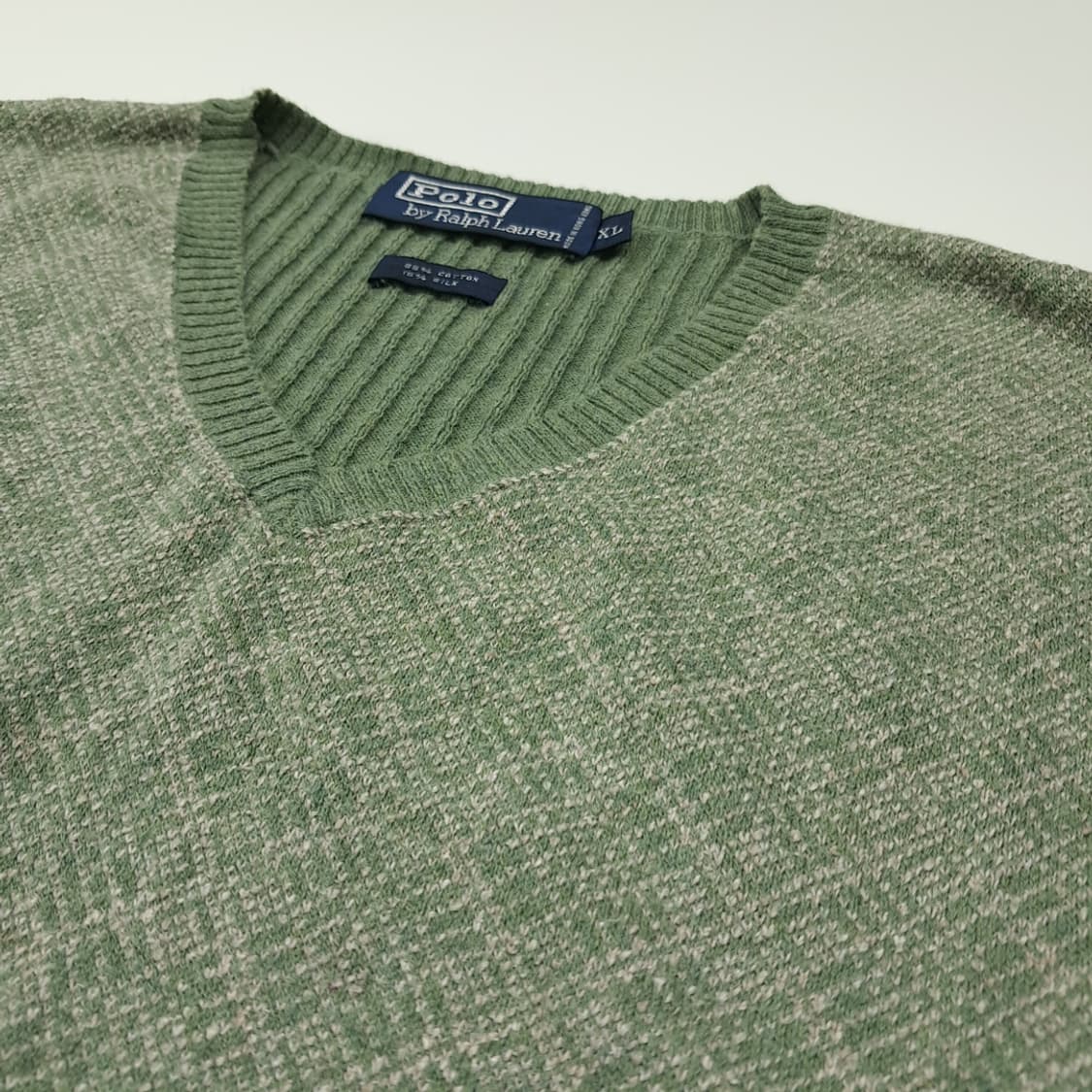CL156 폴로 코튼실크 90s홍콩판 세이지그린 니트 베스트 상품이미지4