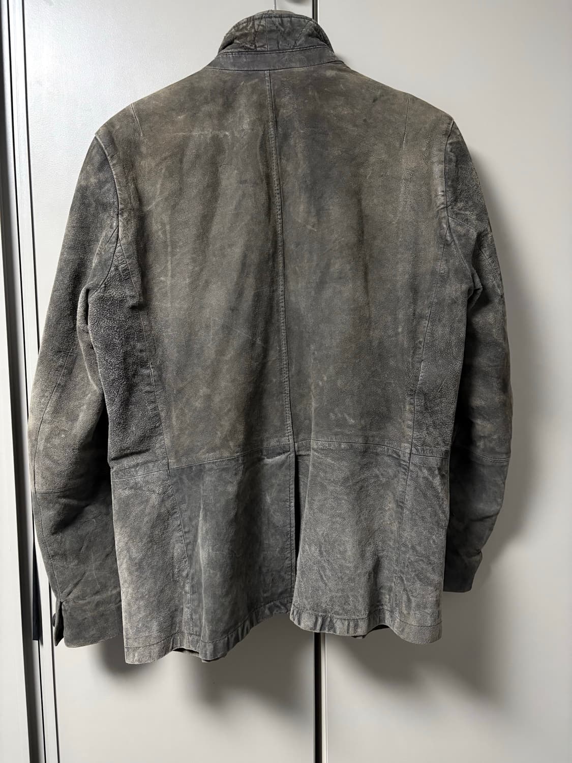 올세인츠 빈티지 워싱 레더 블레이저 자켓 카키 s 상품이미지3