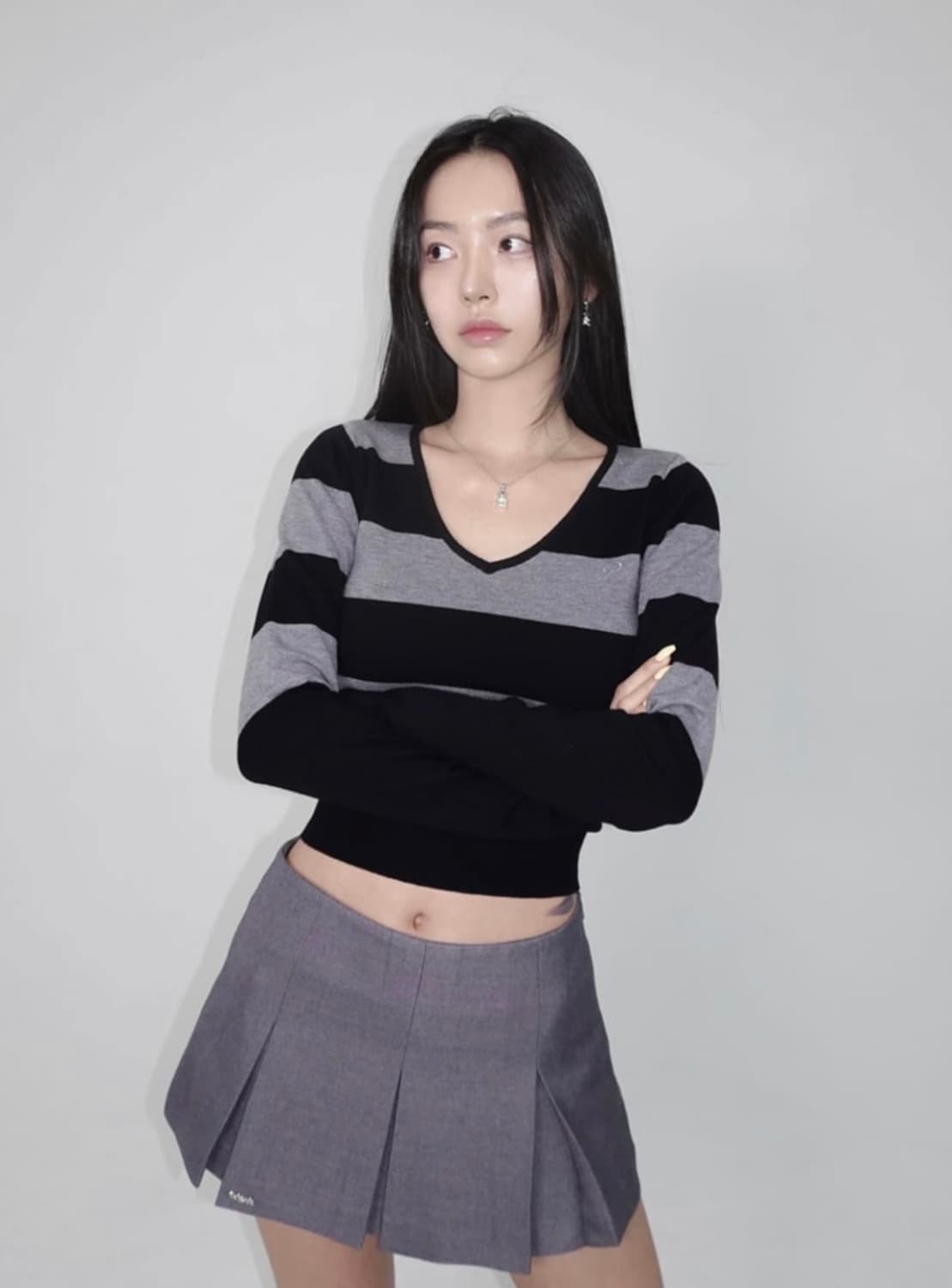 (새상품) 페일제이드 플리츠 스커트 그레이 S   상품이미지4