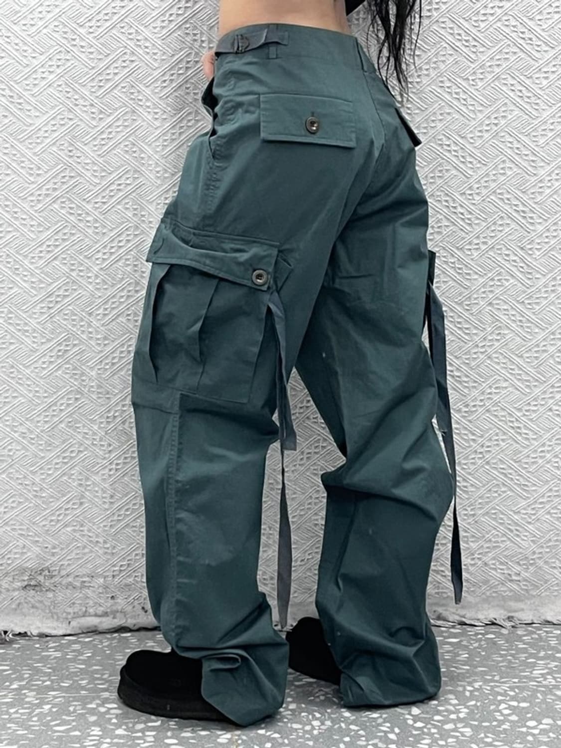 빈티지 스트릿 힙합 민트 그린 스트랩 카고팬츠 M C08824 상품이미지1