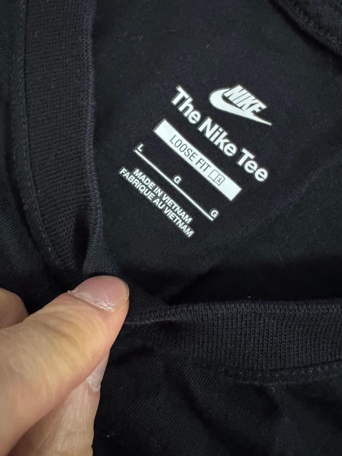 여성 나이키 Nike 빅 로고 크롭 반팔 티셔츠 L 블랙 상품이미지4
