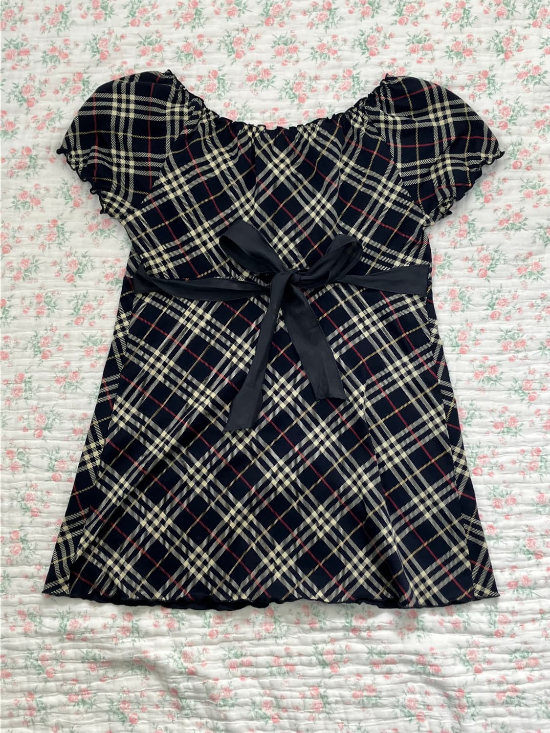 버버리 프릴 유넥 블라우스 1098 모리걸 y2k 스트릿 갸루 펑키 일본 상품이미지3