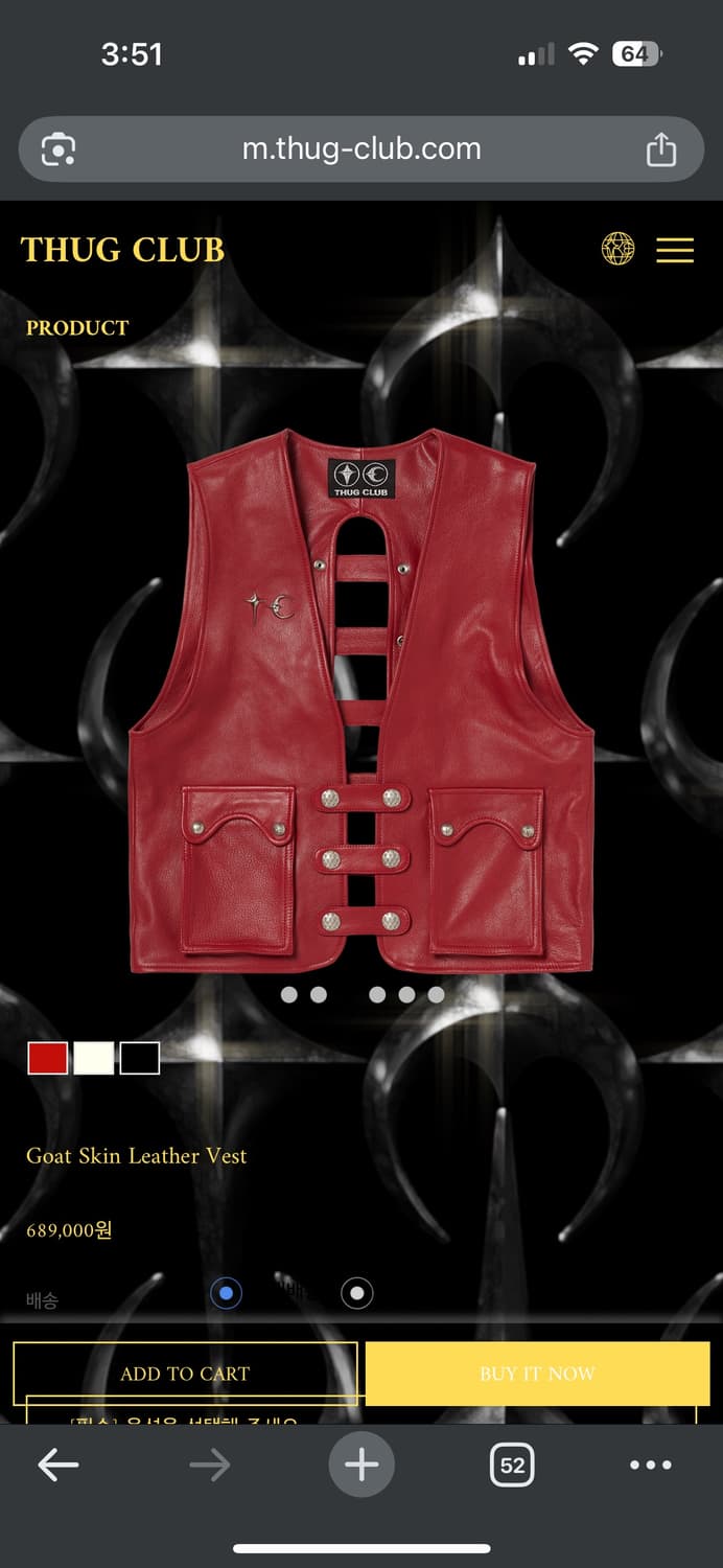 구매글)떠그클럽 레더 조끼  상품이미지2