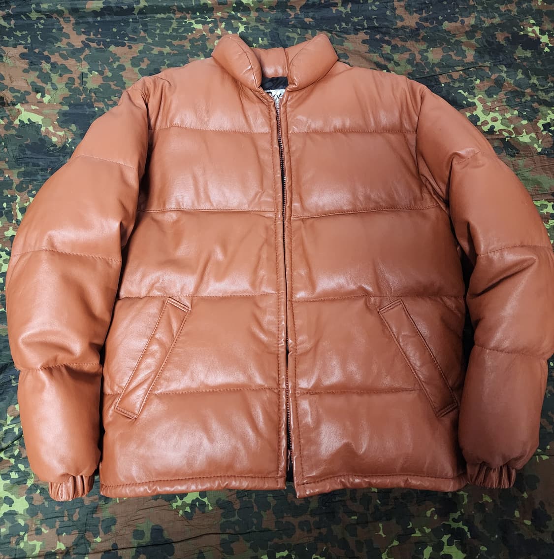 빈티지 Schott N.Y.C. 브라운 레더 다운 패딩 상품이미지1