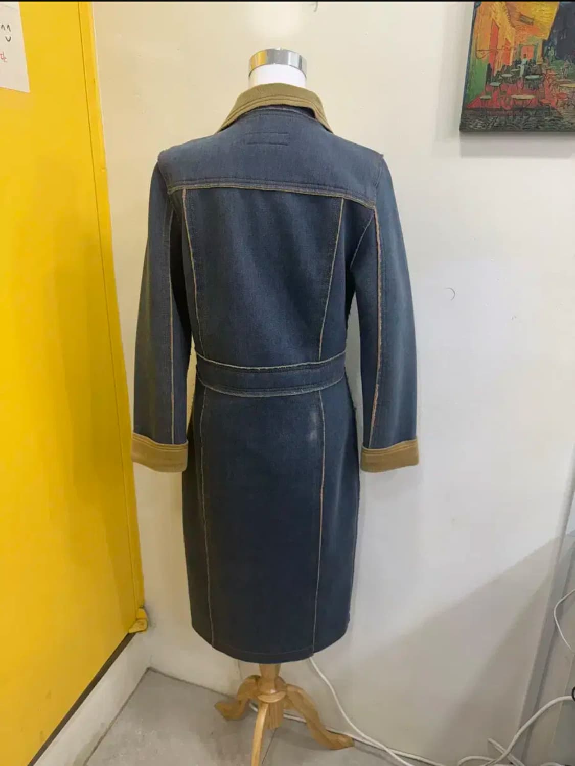 Mouti:f 빈티지 데님 배색 롱코트 상품이미지6