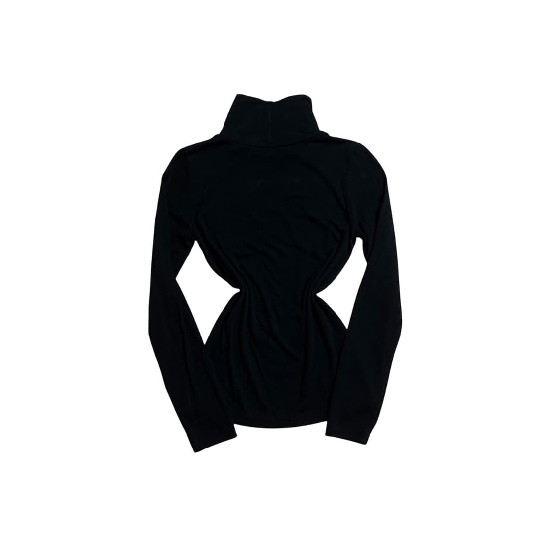 Vintage 기본 블랙 목폴라 긴팔 T  상품이미지1